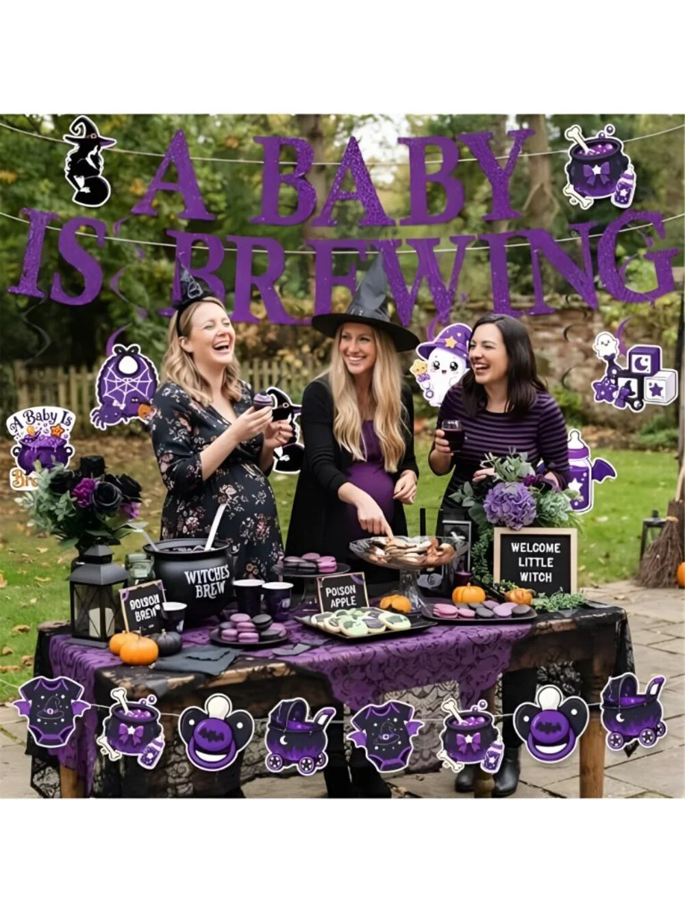 Halloween Baby Shower Decorations, A Baby is Brewing Gender Reveal Decor